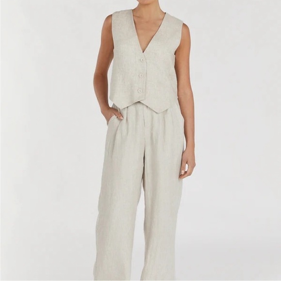 DISSH NORAH NATURAL LINEN PANT - Picture 2 of 5
